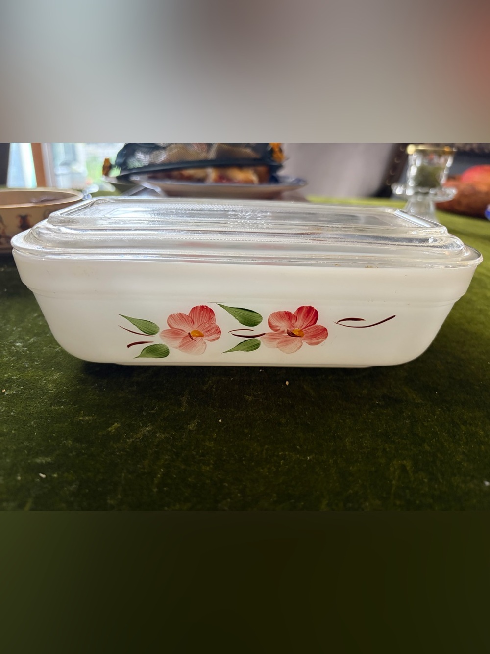 Fire King Clear Glass Rectangular Covered Dish